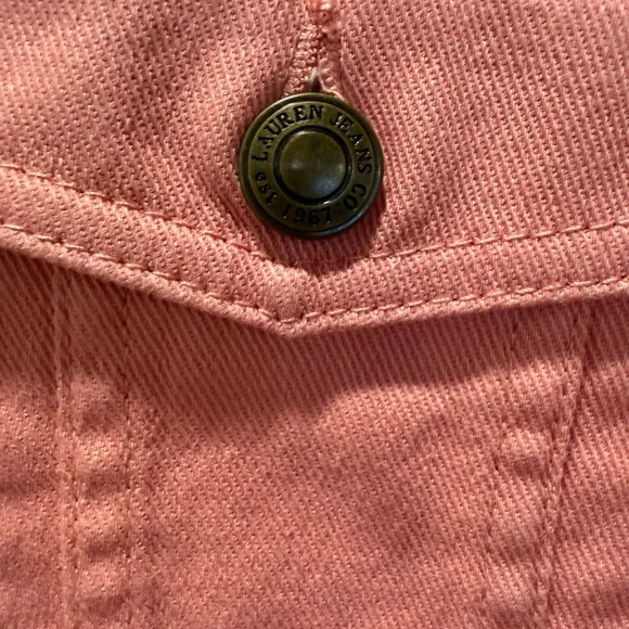 Lauren Ralph Lauren Pink Coral Jean Jacket size Medium - Picture 6 of 7
